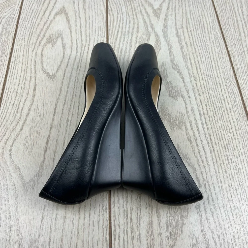 Life Stride Simply Comfort Groovy Wedge Slip On 7W Black Cowgirl $60
